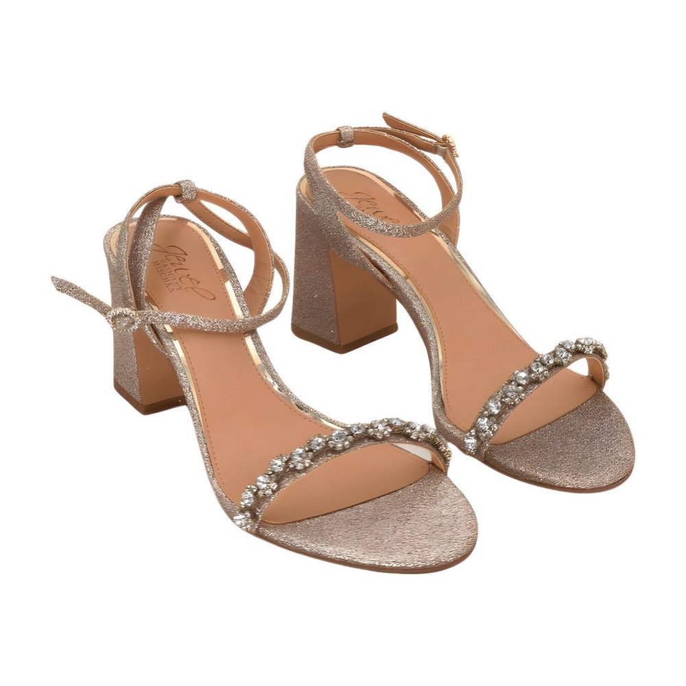 Jewel Badgley Mischka Alyna Bejeweled Block Heel Size 8 NIB